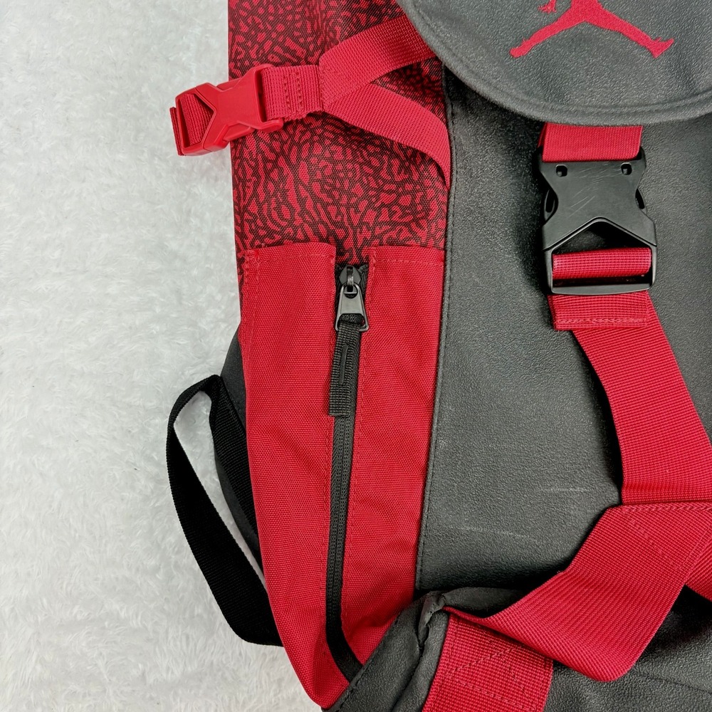 Nike Air Jordan Jumpman Top Loader Large Backpack-Black/Red Padded Straps/Back - Picture 9 of 9